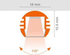 LED Strip Profiles Medium -PM02/R/18X15,5/10/1